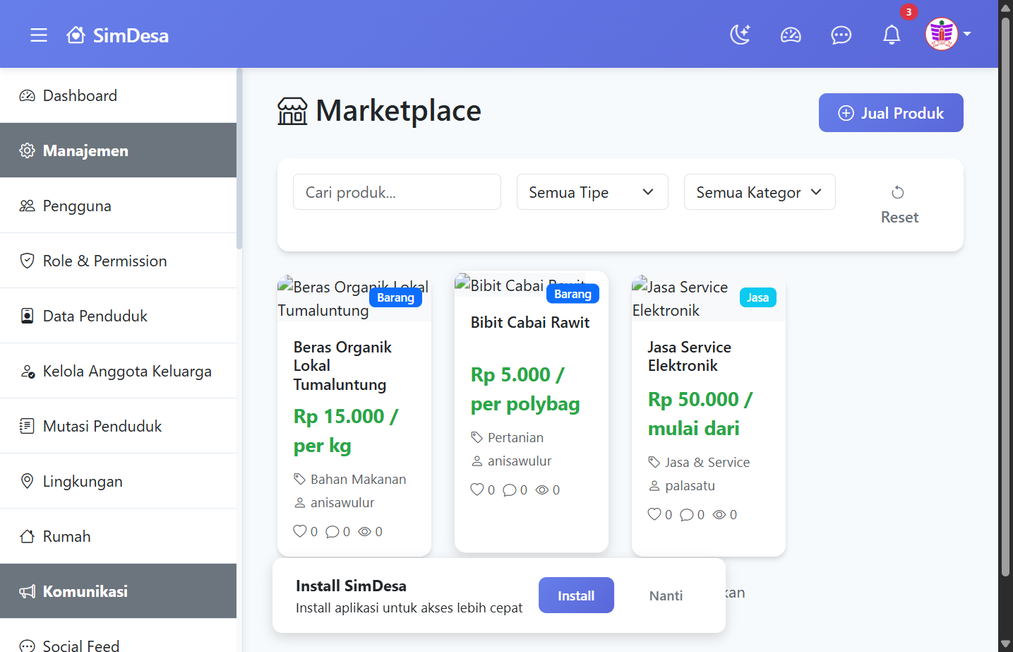 Marketplace Desa