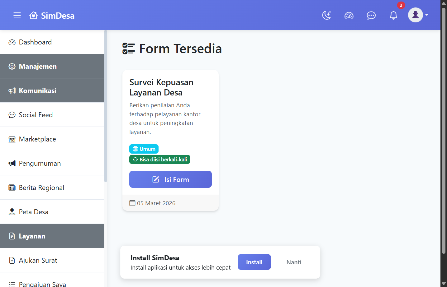 Daftar Form