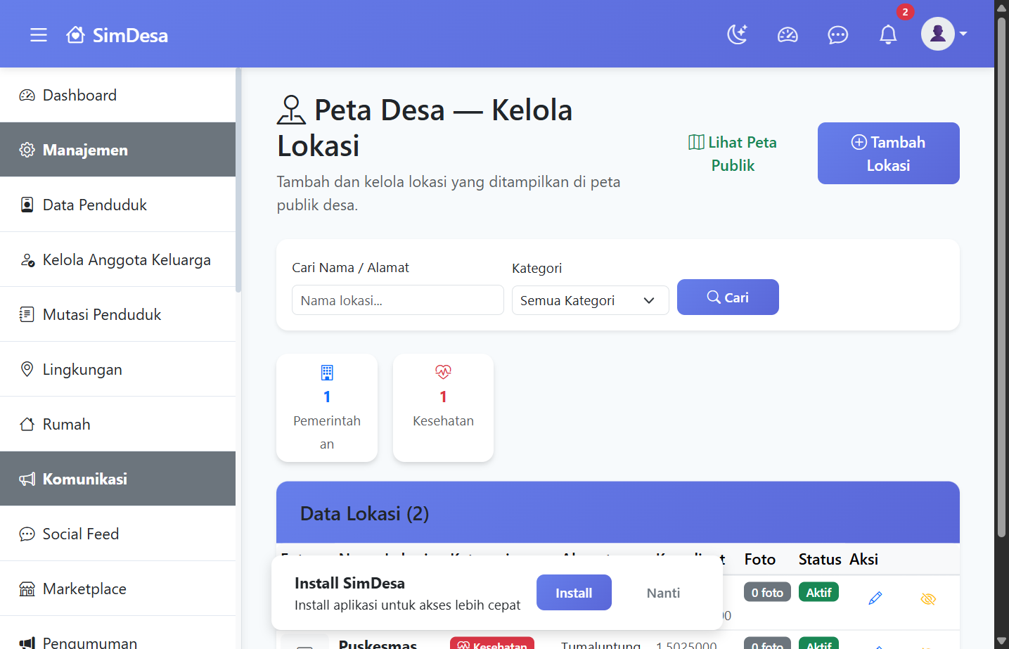 Kelola Peta Desa