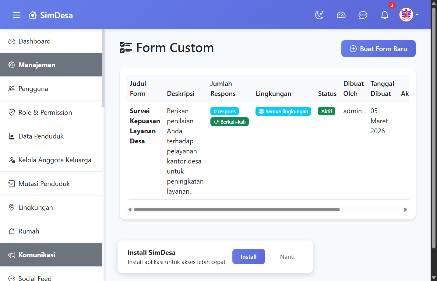 Form Custom Admin